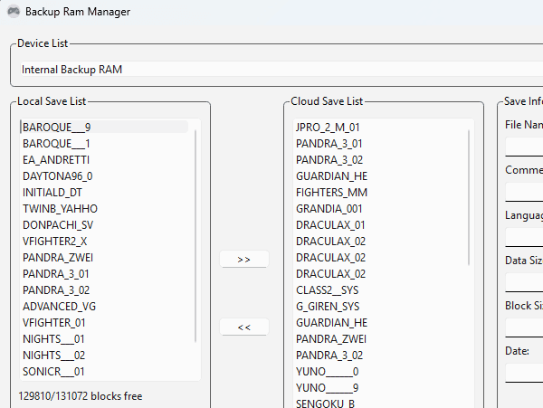 Screenshot of backup manager interface showing enhanced features